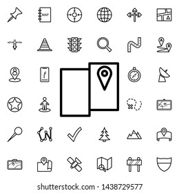 Pin on the screen icon. Universal set of navigation for website design and development, app development