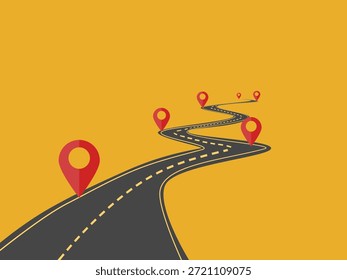 Fixe-o em uma estrada sinuosa. ilustração de vetor
