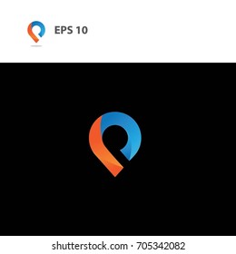 pin and P logo concept