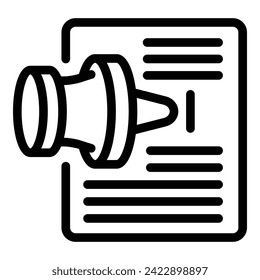 Pin paper document icon outline vector. Board group. Teamwork corporate