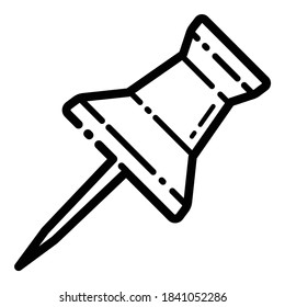 Pin Paper Flat Icon Isolated On White Background