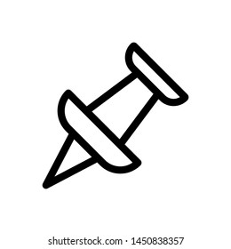 Pin paper icon vector , template logo design emblem isolated illustration , outline solid background white 