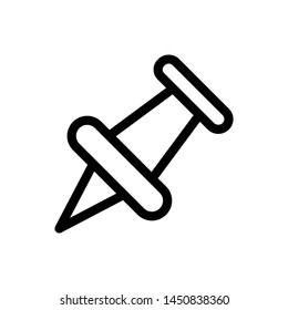 Pin paper icon vector , template logo design emblem isolated illustration , outline solid background white 
