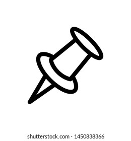 Pin paper icon vector , template logo design emblem isolated illustration , outline solid background white 