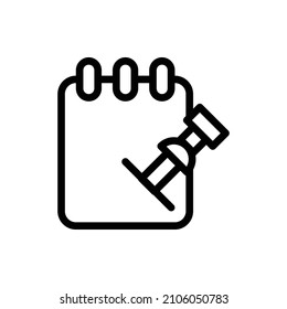 Pin Paper Outline Icon. Pin Paper Icon