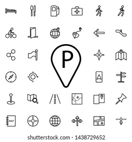 Pin parking icon. Universal set of navigation for website design and development, app development