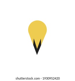 Plantilla de diseño de logotipo vectorial de icono de pinza. Puntero de mapa, Navegación, Punto, Pluma.