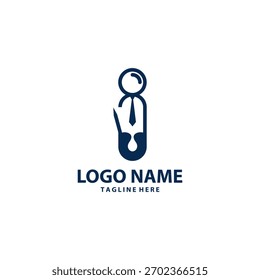 pin person logo design vector