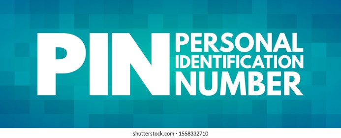 Pin Personal Identification Number Passcode Used Stock Vector (Royalty ...