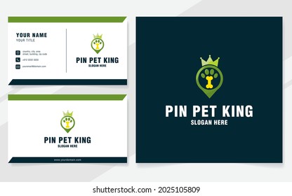 Pin pet king logo template on modern style 