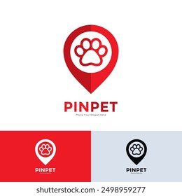 Pin pet logo vector design. Suitable for Business, direction and animal