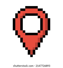 Pin pixel icon simple design