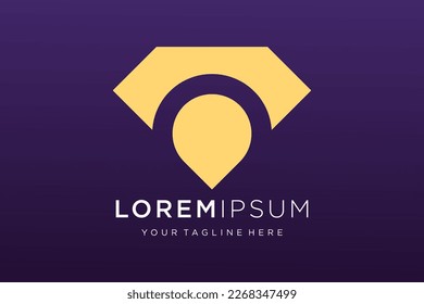 Platzierte Logos für Diamanten, Design, Vektorgrafik mit Linienart