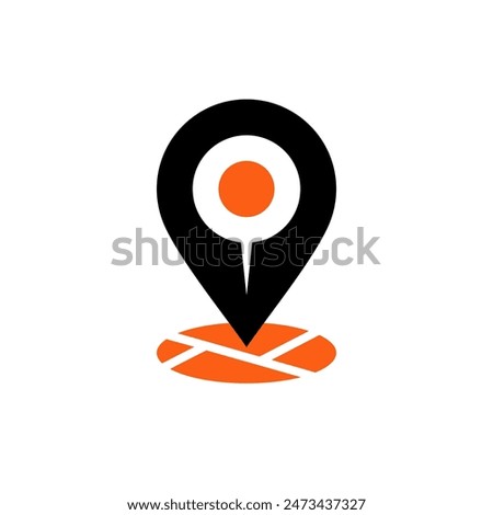 Pin place icon maps road search or logo isolated sign symbol vector illustration - high quality black and color style vector icons