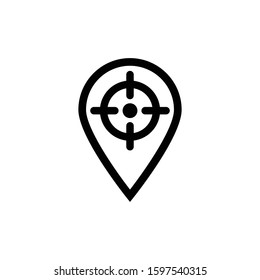 Pin place mark with aim icon, vector design, vector icon