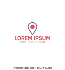 Pin place mark logo design, logo icon