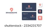 Pin Plane Logo Bundle With Business Card And Icon vector