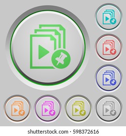 Pin playlist color icons on sunk push buttons