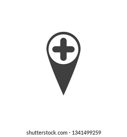 pin plus icon. One of the collection icons for websites, web design, mobile app