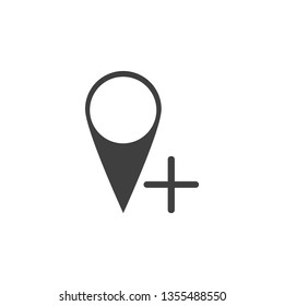 pin plus icon. One of the collection icons for websites, web design, mobile app