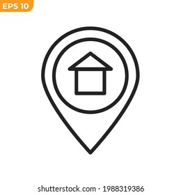 pin point address icon symbol template for graphic and web design collection logo vector illustration