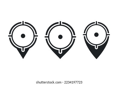 Pin point aim target. Illustration vector