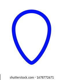 pin point blue bright for icon isolated on white, pointer blue for button place on map, pin point for marker location, pin pointer blue simple shape, vector