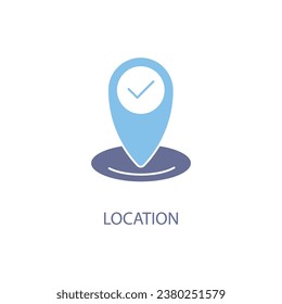 Icono de línea de concepto de punto de anclaje. Ilustración de elemento simple. Diseño de símbolos de esquema de concepto de punto de anclaje.