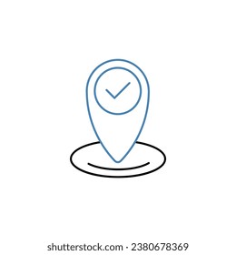 Pin Point concept line icon. Simple element illustration. Pin Point concept outline symbol design.