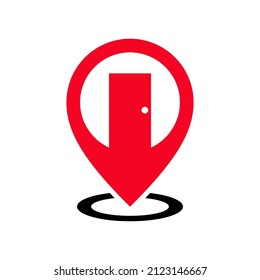 El logotipo de puntos de anclaje con puerta puede utilizarse para iconos, signos, logotipos, etc.