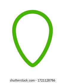 pin point green for icon isolated on white, pointer green for button place on map, pin point for marker location, pin pointer green simple shape, vector