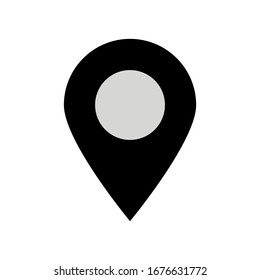 pin point icon. black map location symbol isolated on white background. for website, banner, mobile app graphic design elements. vector illustration