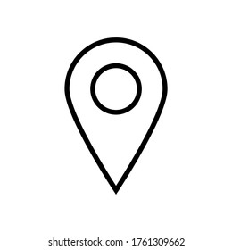 Pin-Point-Symbol. schwarze Karte, Zeigerskultur einzeln auf weißem Hintergrund. Vektorgrafik