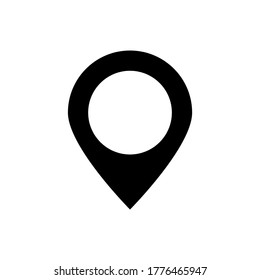icono de punto de anclaje. símbolo de puntero de ubicación de mapa negro aislado en fondo blanco. ilustración vectorial