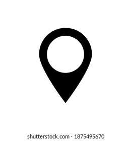 icono de punto de anclaje. símbolo de puntero de ubicación de mapa negro aislado en fondo blanco. ilustración vectorial