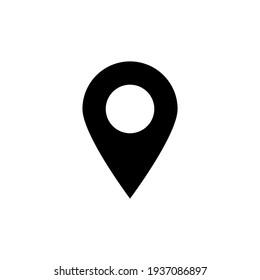 pin point icon. black map location symbol isolated on white background. vector illustration