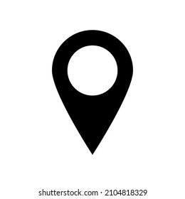 pin point icon. black map location pointer symbol isolated on white background