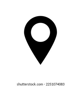icono de punto de anclaje. símbolo de puntero de ubicación de mapa negro aislado en fondo blanco