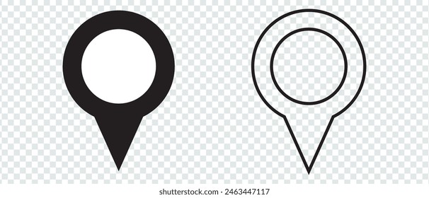 pin point icon. black map location symbol isolated on white background. vector illustration. eps 10