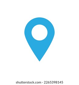 pin point icon. blue location pointer symbol isolated on white background
