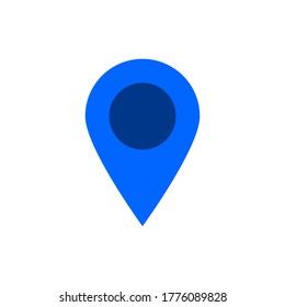 pin point icon. blue map location pointer isolated on white background. vector illustration