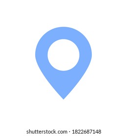 pin point icon. blue map location pointer isolated on white background. vector illustration