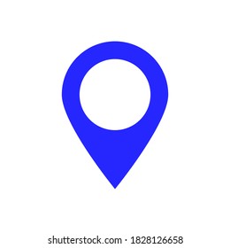 pin point icon. blue map location pointer isolated on white background. vector illustration