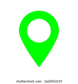 pin point icon. green map location symbol isolated on white background. vector illustration