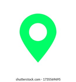 icono de punto de anclaje. puntero de ubicación de mapa verde aislado en fondo blanco. ilustración vectorial