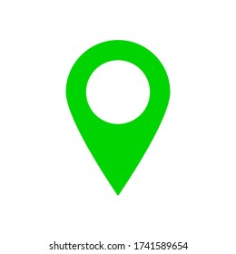 pin point icon. green map location pointer isolated on white background. vector illustration