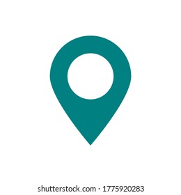 icono de punto de anclaje. símbolo de puntero de ubicación de mapa verde aislado en fondo blanco. ilustración vectorial