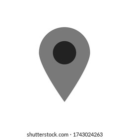 icono de punto de anclaje. puntero de ubicación de mapa gris aislado en fondo blanco. ilustración vectorial