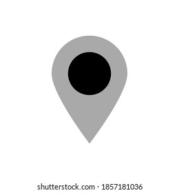 icono de punto de anclaje. símbolo de puntero de ubicación de mapa gris estilo plano aislado en fondo blanco. ilustración vectorial