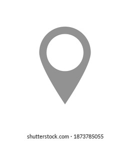 pin point icon. grey map location symbol isolated on white background. vector illustration